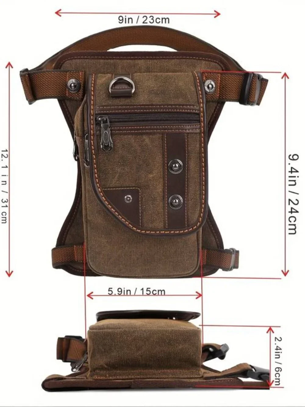 Vintage Canvas Backpack Multi Functional Outdoor Sports Crossbody Sling Bag